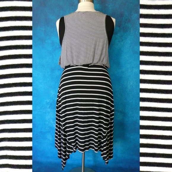 Style & Co. Black White Striped Tank Dress 2X - Picture 5 of 9